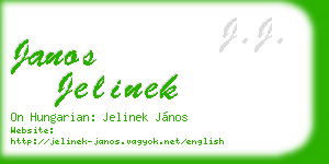 janos jelinek business card
